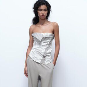 STRIPED STRAPLESS TOP